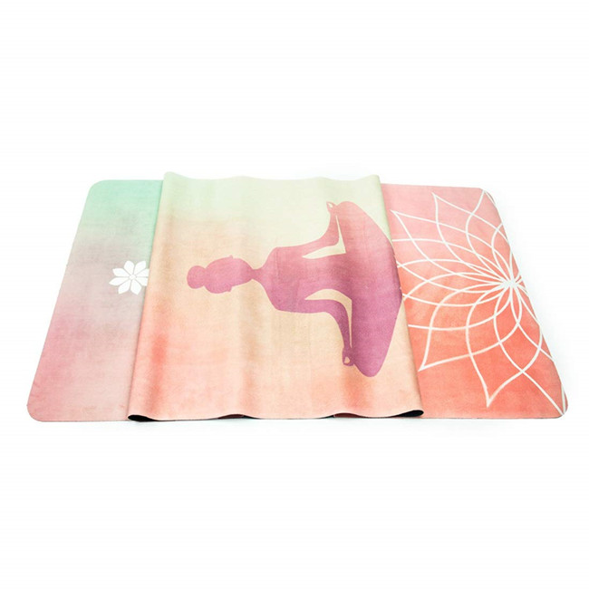 Suede rubber kids yoga mat  folding workout pads