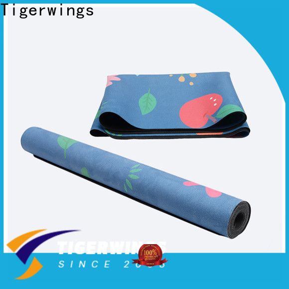 Tigerwings Bulk buy custom suede top yoga mat China for Fitness